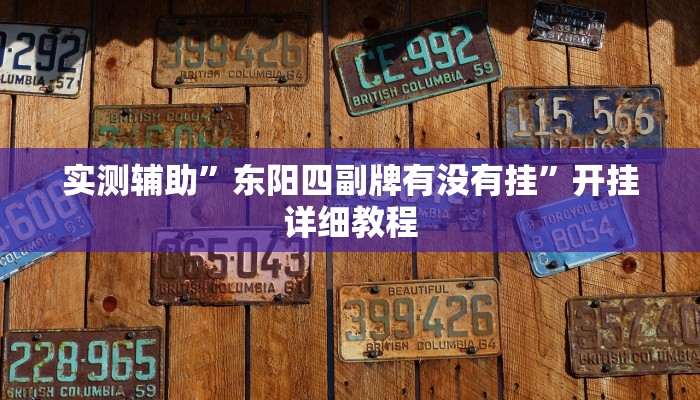 实测辅助”东阳四副牌有没有挂”开挂详细教程
