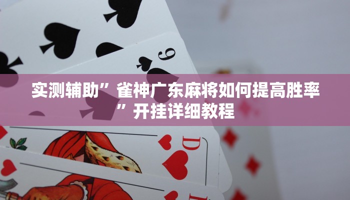 实测辅助”雀神广东麻将如何提高胜率”开挂详细教程
