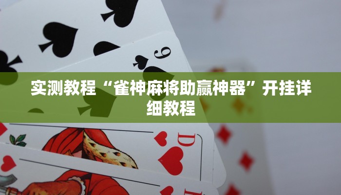 实测教程“雀神麻将助赢神器”开挂详细教程