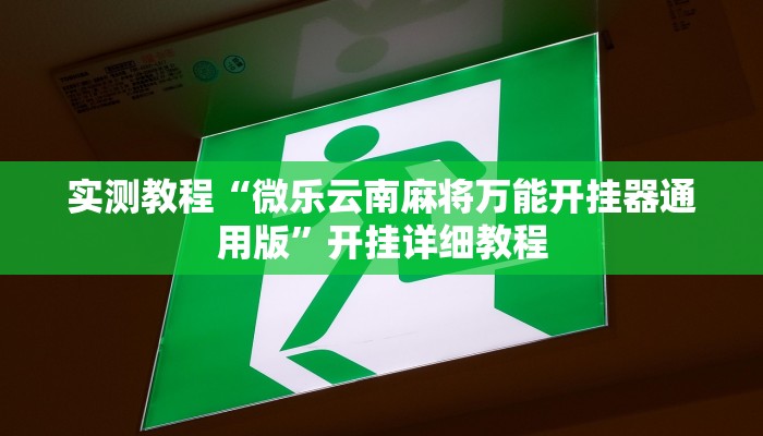 实测教程“微乐云南麻将万能开挂器通用版”开挂详细教程