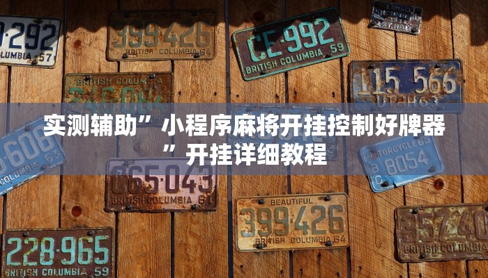 实测辅助”小程序麻将开挂控制好牌器”开挂详细教程