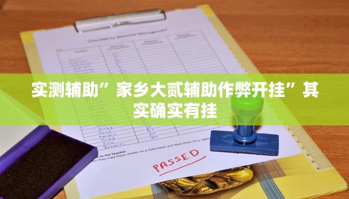 实测辅助”家乡大贰辅助作弊开挂”其实确实有挂