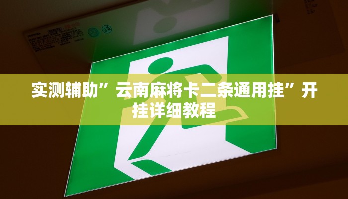 实测辅助”云南麻将卡二条通用挂”开挂详细教程