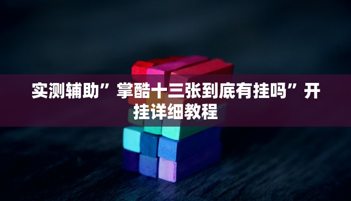 实测辅助”掌酷十三张到底有挂吗”开挂详细教程