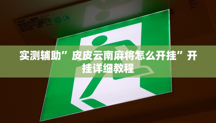 实测辅助”皮皮云南麻将怎么开挂”开挂详细教程